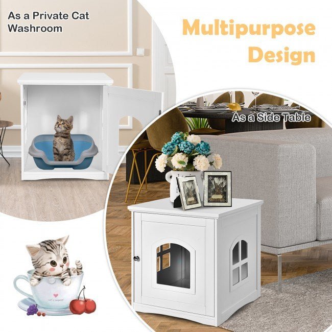 Modern Multipurpose Side Table Nightstand Decorative Pet House - petspots