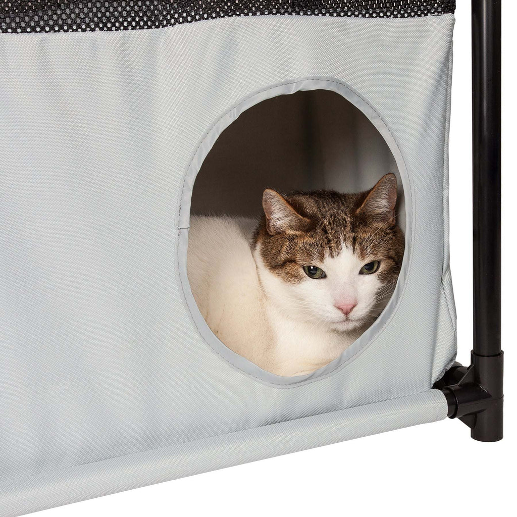 Pet Life Kitty-Square Obstacle Soft Folding Sturdy Play-Active Travel Collapsible Travel Pet Cat House Furniture - petspots