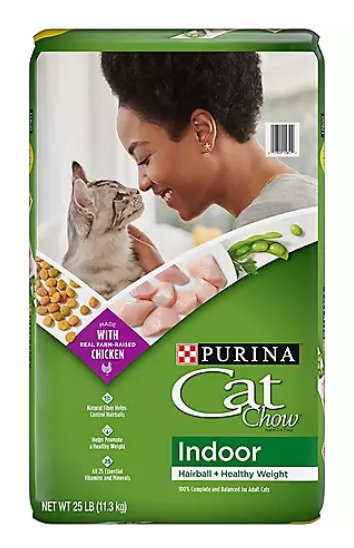 Purina Cat Chow Indoor Dry Cat Food, Hairball + Healthy Weight - 25 lb. Bag - petspots