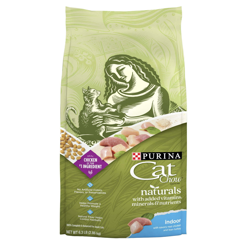 Purina Cat Chow Naturals Chicken & Turkey Dry Cat Food 6.3 lb Bag - petspots