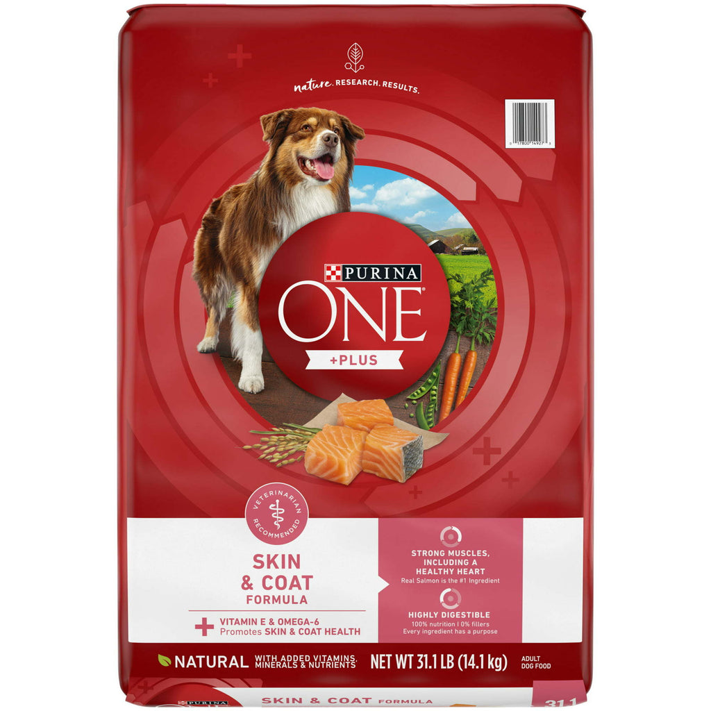 Purina One +Plus Dry Dog Food Skin and Coat Formula 31.1 lb Bag - petspots