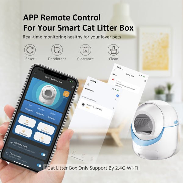 Self-Cleaning Cat Litter Box, Automatic Cat Litter Box for Multiple Cats with APP Control/Safety Protection - petspots