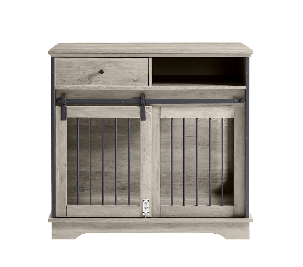 Sliding door dog crate with drawers. 35.43'' W x 23.62'' D x 33.46'' H - petspots